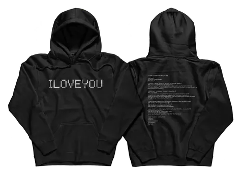 Худи оверсайз ILOVEYOU (1), вид спереди и сзади